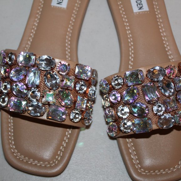 STEVE MADDEN MALINA RHINESTONE SANDALS SLIDES 8 - Picture 5 of 6